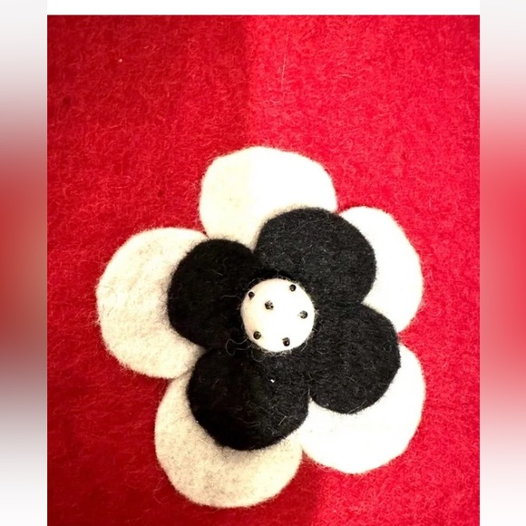 NWT- Funkyness By Morgan Painter Felt  Wool Red Purse Shoulder Bag Lined boho - Picture 3 of 8